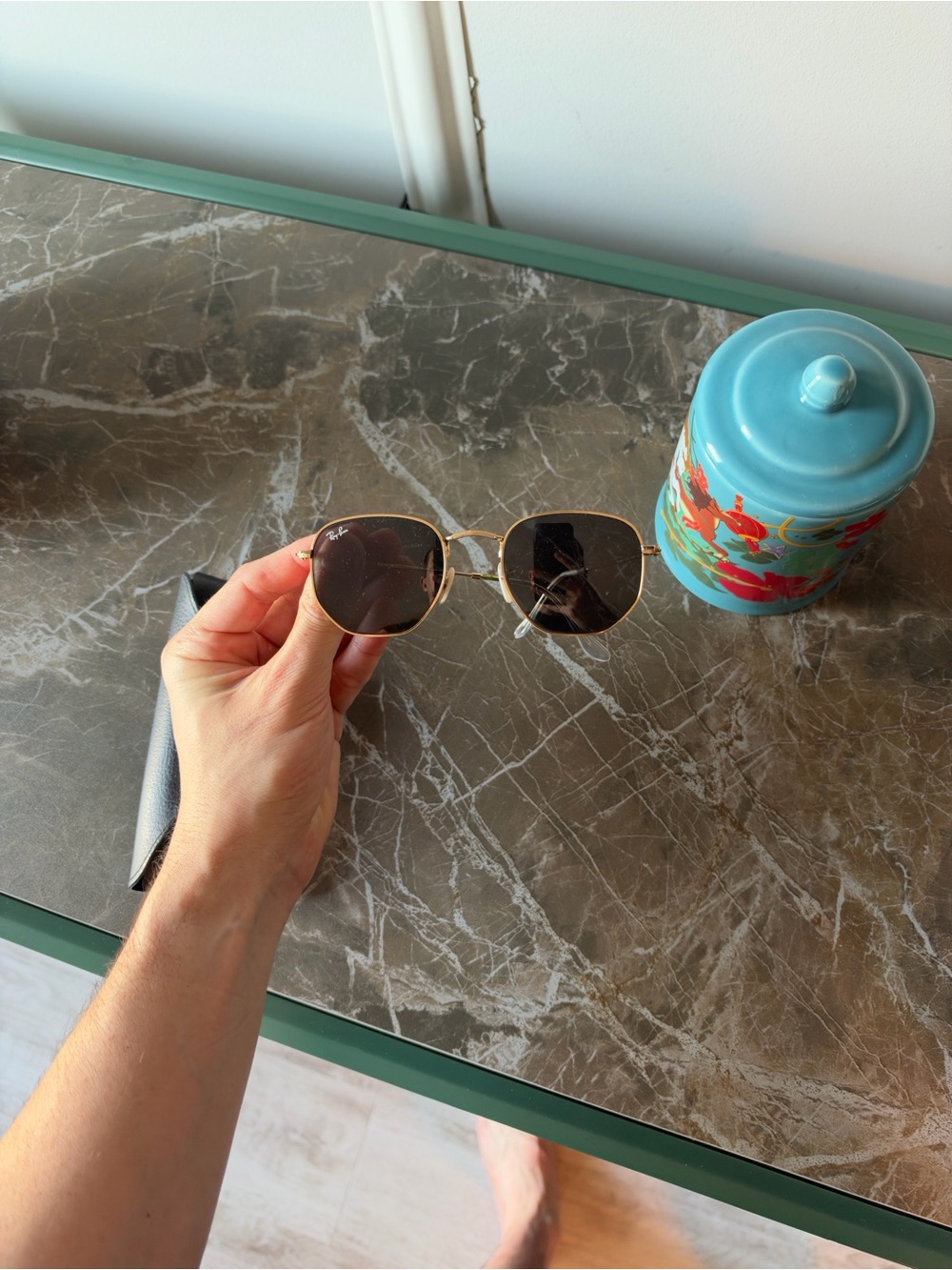Ray-Ban Gold Frame Sunglasses with Brown Lenses
